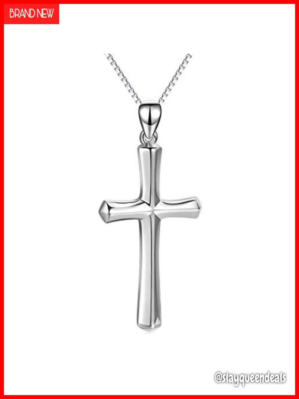 Sterling Silver Faith Hope Love Cross Pendant Necklace 18in Box Chain